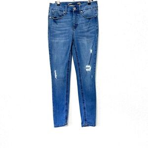 Seven7 Blue  tummy less high rise Skinny Distressed Jeans 6